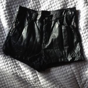 H&M Faux Leather Shorts