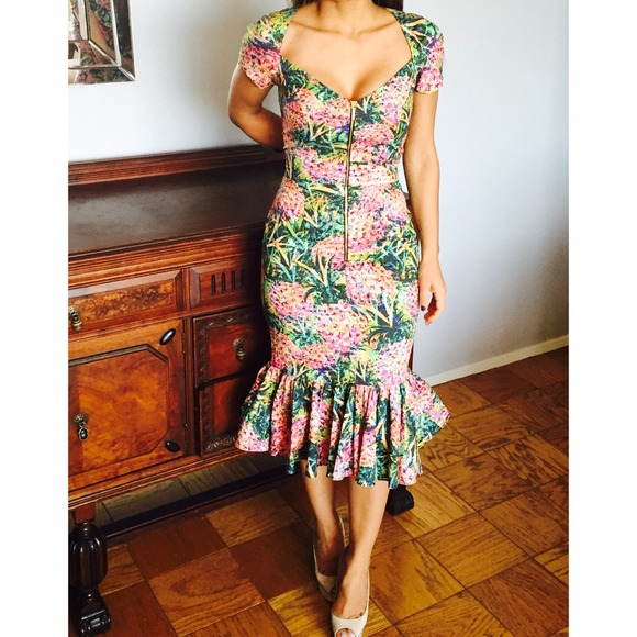 Nicole Miller Spring 2015 Pineapple Dress