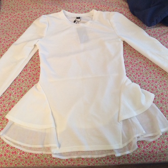Off white peplum top