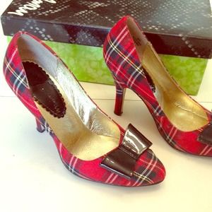 Sam Edelman Red Plaid Heels