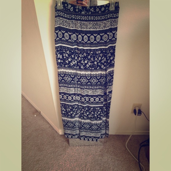 Blue long skirt