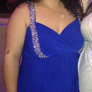 Royal blue long party dress