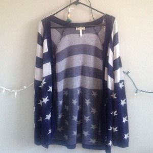 Navy Blue and Cream Cardigan from Pacsun