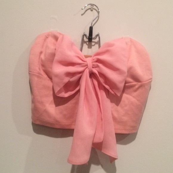 Charlotte Russe Pink Bow Crop Top