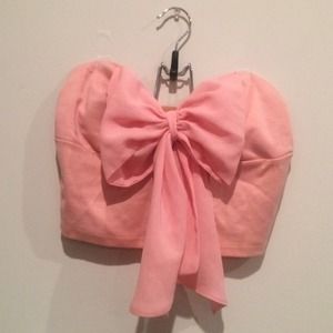 Charlotte Russe Pink Bow Crop Top
