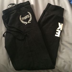 Pink skinny sweats full length