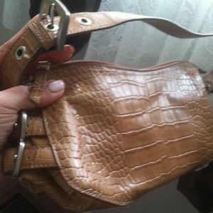 Tan leather purse