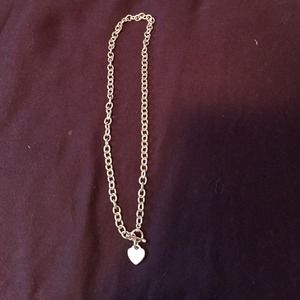 Sterling silver heart toggle chain