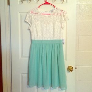 Mint green and lace dress