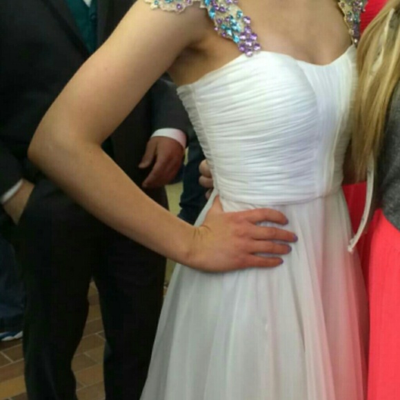 White Sherri Hill Prom Dress - Picture 1 of 4