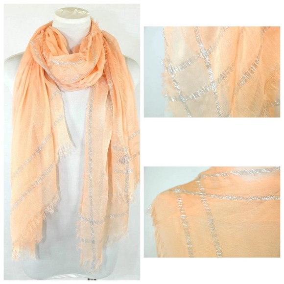 Foil Raw Edge Scarf - Picture 2 of 4