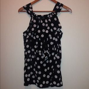 Top polka dot sleeve less top