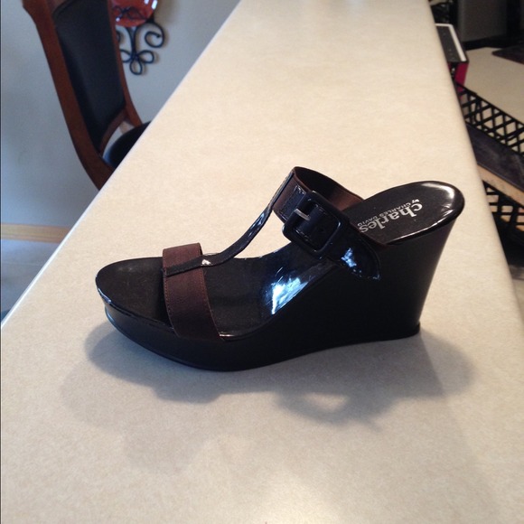 Charles David brown buckle wedges