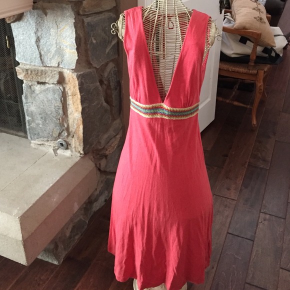 Free people .. Coral cotton dress..