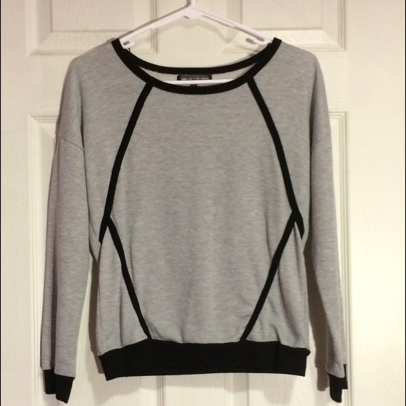 Grey black striped sweater