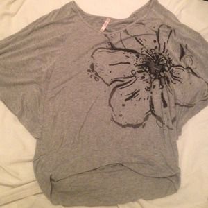 Gray flowy shirt