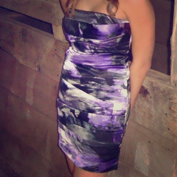 Purple, black and silver dress