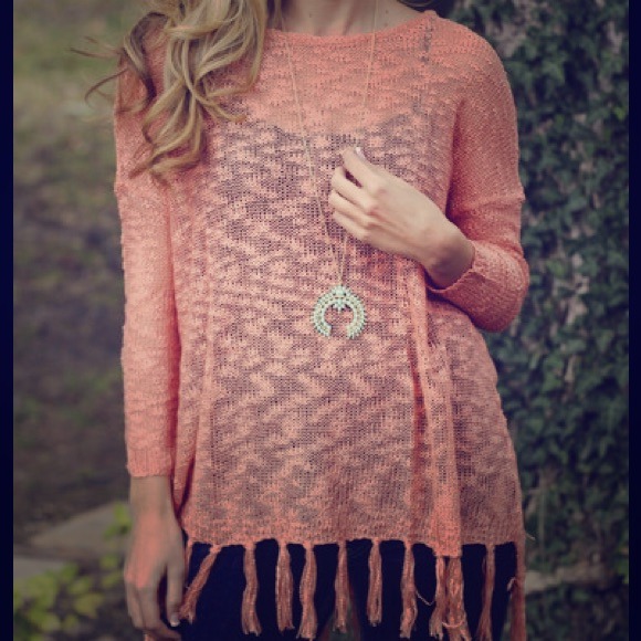 Oversized peach sweater