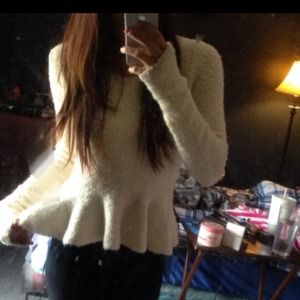 White peplum Victoria's Secret sweater