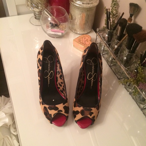 Leopard Peep Toe Heels