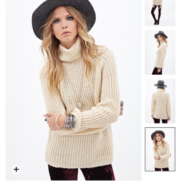 Cream turtleneck sweater