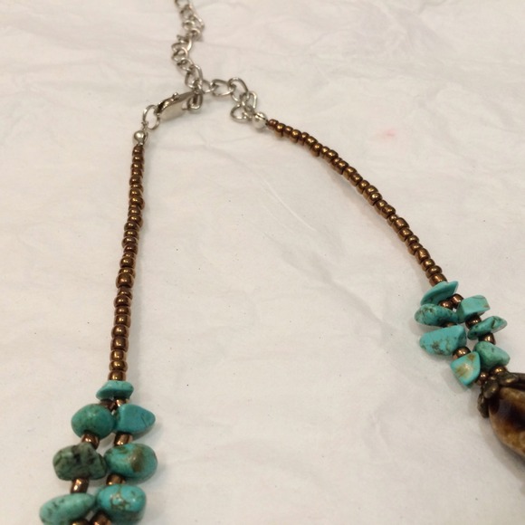 πHPπ Beaded brown and turquoise necklace - Picture 3 of 3