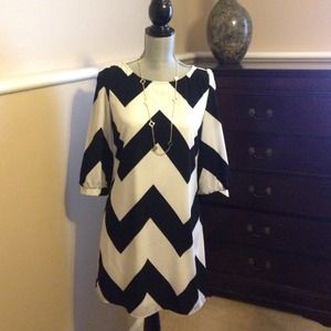 Black/white Chevron dress