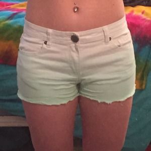 Mint ombré shorts