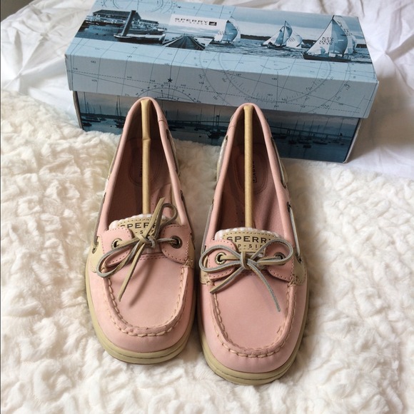 Pink Seersucker Sperrys