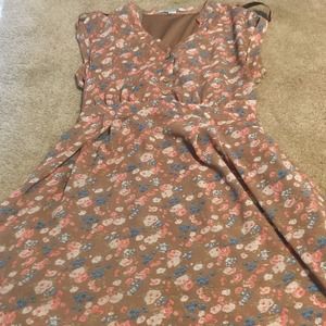 Beige floral dress