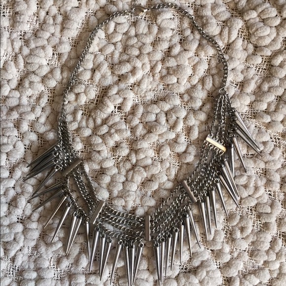 Silver spike necklace