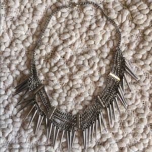 Silver spike necklace