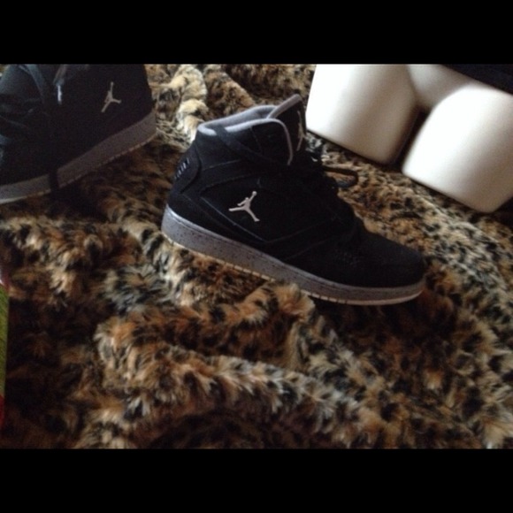 Black and grey Jordan's
