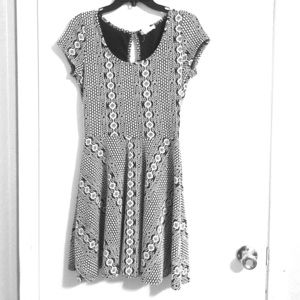 Tribal black and white dress