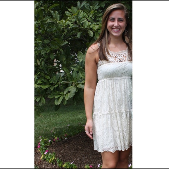 Pretty off white lace dress
