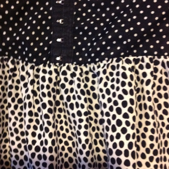 Two Tone Polka Dot Dress - Picture 4 of 4