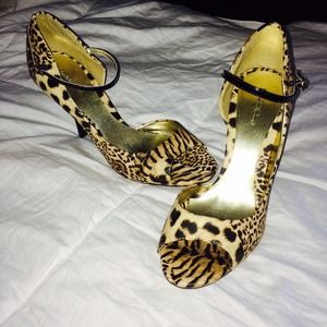 Charlotte Russe Leopard Print peep-toe heels