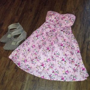Floral tube top dress