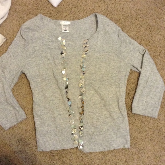 Grey Sequin Cardigan