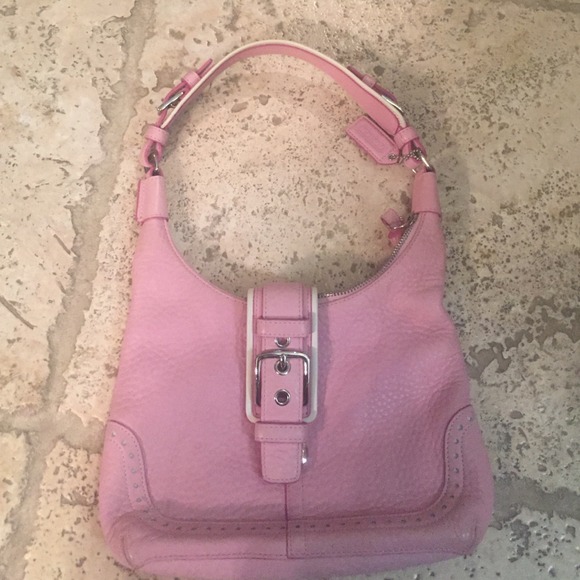 Authentic Pink Coach pebbled leather purse