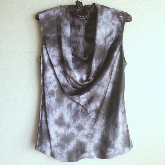 Theory 100% Silk Cowl Neck Top