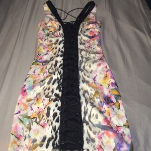 Bebe lace up front and back dress