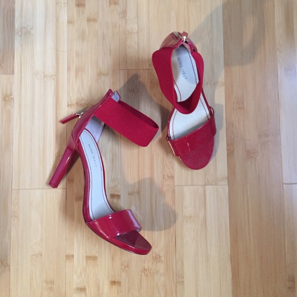 Nine West red ankle strap heels