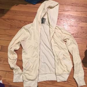 Young Fabulous & Broke cream zip up hoodie