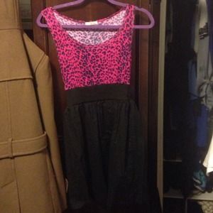 Pink and black dress