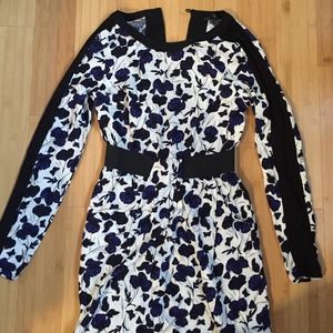 Warehouse floral long sleeve casual dress