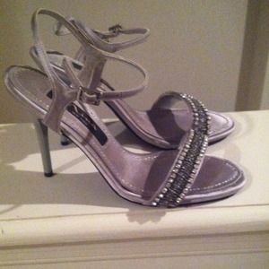 Nina New York formal heels silver rhinestone