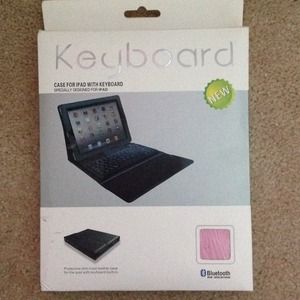 Pink iPad case with keyboard
