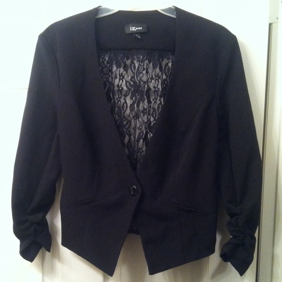 Black lace back blazer