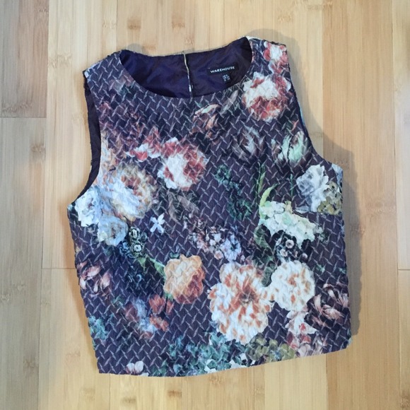 Warehouse floral crop top
